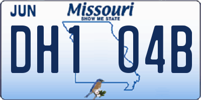 MO license plate DH1O4B