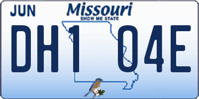 MO license plate DH1O4E