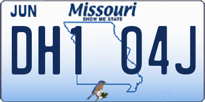 MO license plate DH1O4J