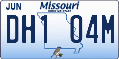 MO license plate DH1O4M