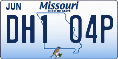 MO license plate DH1O4P