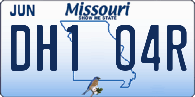MO license plate DH1O4R