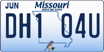 MO license plate DH1O4U