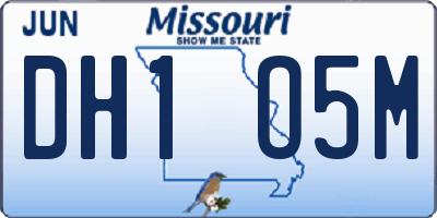 MO license plate DH1O5M