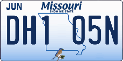 MO license plate DH1O5N