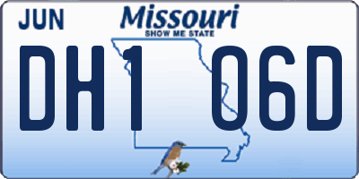 MO license plate DH1O6D
