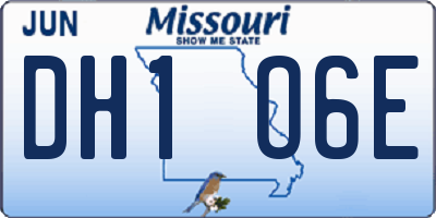 MO license plate DH1O6E