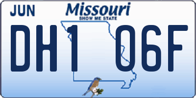 MO license plate DH1O6F