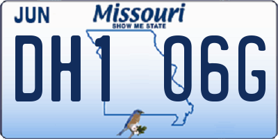MO license plate DH1O6G