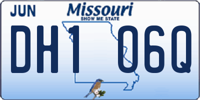 MO license plate DH1O6Q