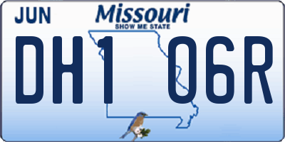MO license plate DH1O6R