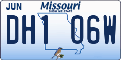 MO license plate DH1O6W