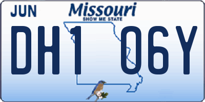 MO license plate DH1O6Y
