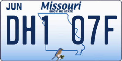 MO license plate DH1O7F