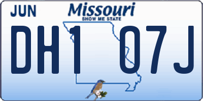 MO license plate DH1O7J