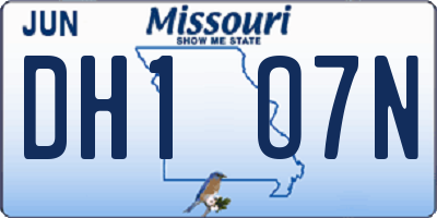 MO license plate DH1O7N