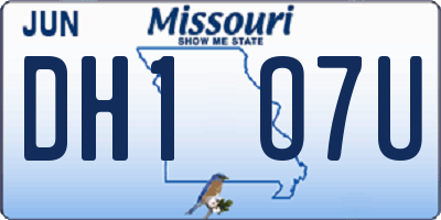 MO license plate DH1O7U