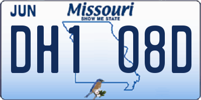 MO license plate DH1O8D