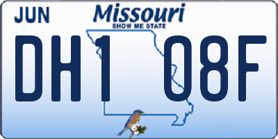 MO license plate DH1O8F