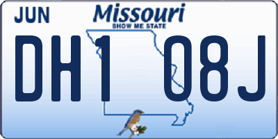 MO license plate DH1O8J