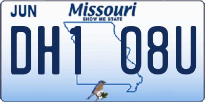 MO license plate DH1O8U