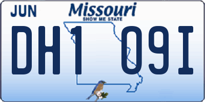 MO license plate DH1O9I