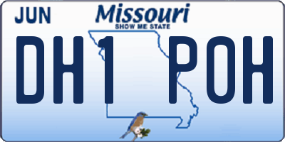 MO license plate DH1P0H