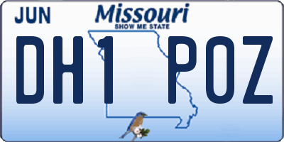 MO license plate DH1P0Z