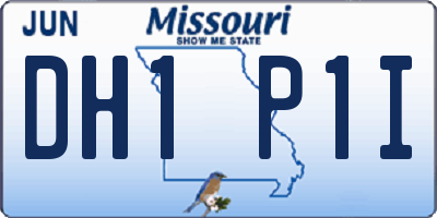 MO license plate DH1P1I