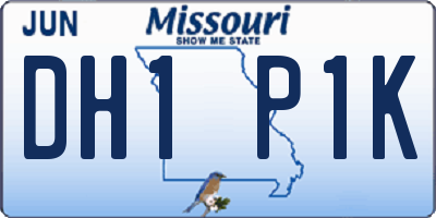 MO license plate DH1P1K