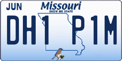 MO license plate DH1P1M