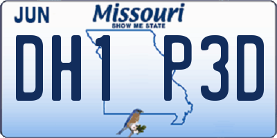 MO license plate DH1P3D
