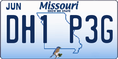 MO license plate DH1P3G