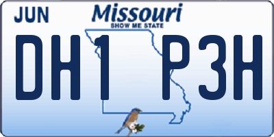 MO license plate DH1P3H