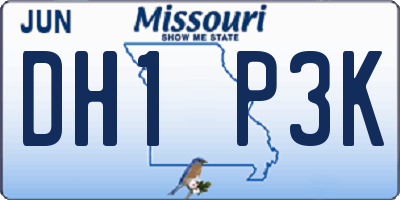 MO license plate DH1P3K