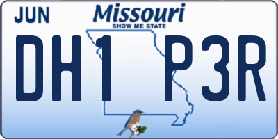 MO license plate DH1P3R