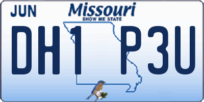 MO license plate DH1P3U
