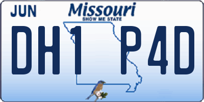 MO license plate DH1P4D