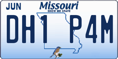MO license plate DH1P4M