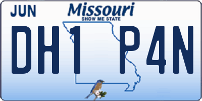 MO license plate DH1P4N