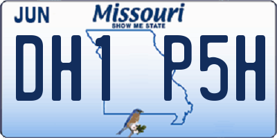 MO license plate DH1P5H