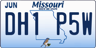 MO license plate DH1P5W