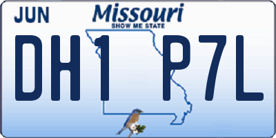 MO license plate DH1P7L