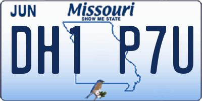 MO license plate DH1P7U