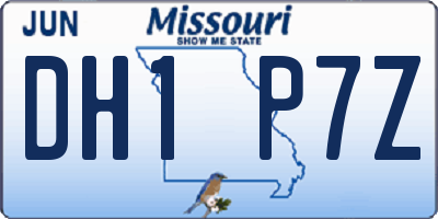 MO license plate DH1P7Z