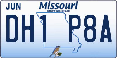 MO license plate DH1P8A