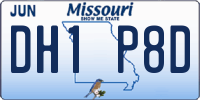 MO license plate DH1P8D