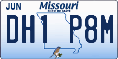 MO license plate DH1P8M