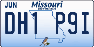 MO license plate DH1P9I