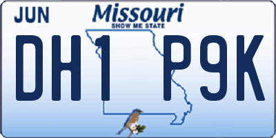 MO license plate DH1P9K